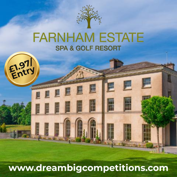 WIN 1 Night Stay in Farnham Estate Spa & Golf Resort with Dinner For Two
