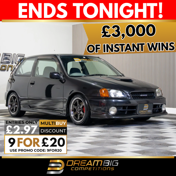 1996 Toyota Starlet Glanza V + £3k of Instant Wins